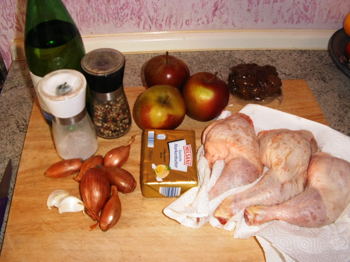 Hähnchenkeulen in Maronen-Apfel-Soße - Rezept - Bild Nr. 5044