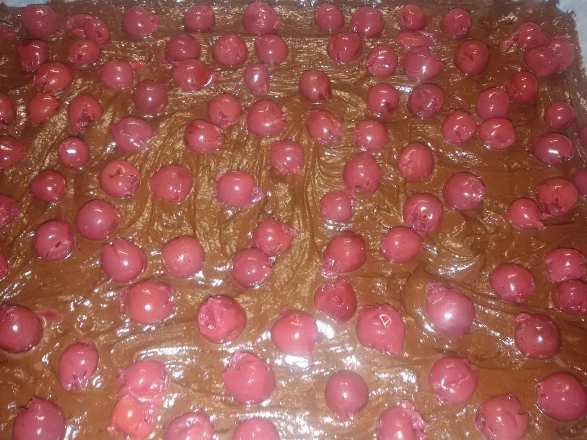 Schoko - Kirsch Blechkuchen - Rezept - Bild Nr. 5034