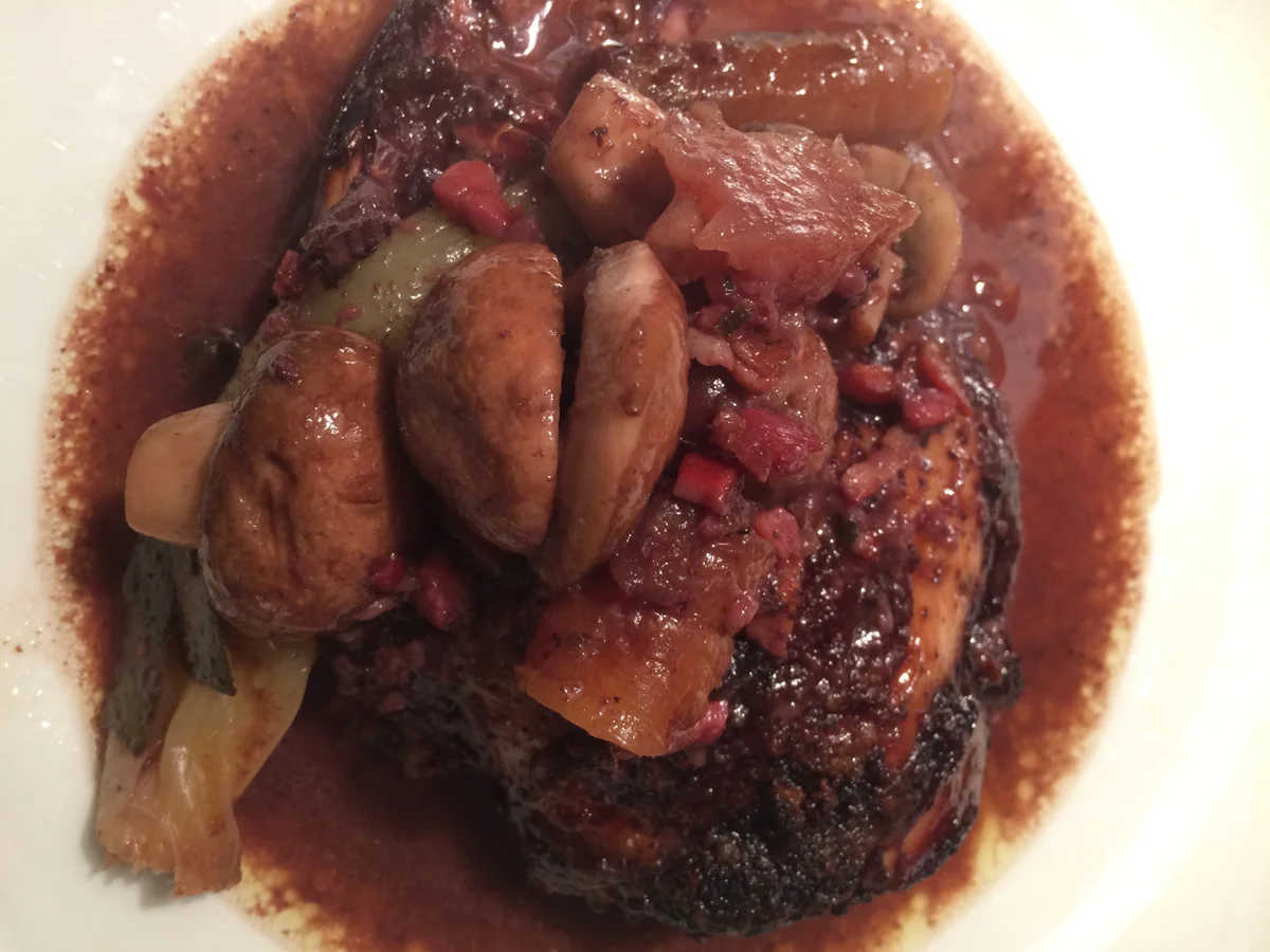 Coq au vin aus dem Römertopf - Rezept - Bild Nr. 5098