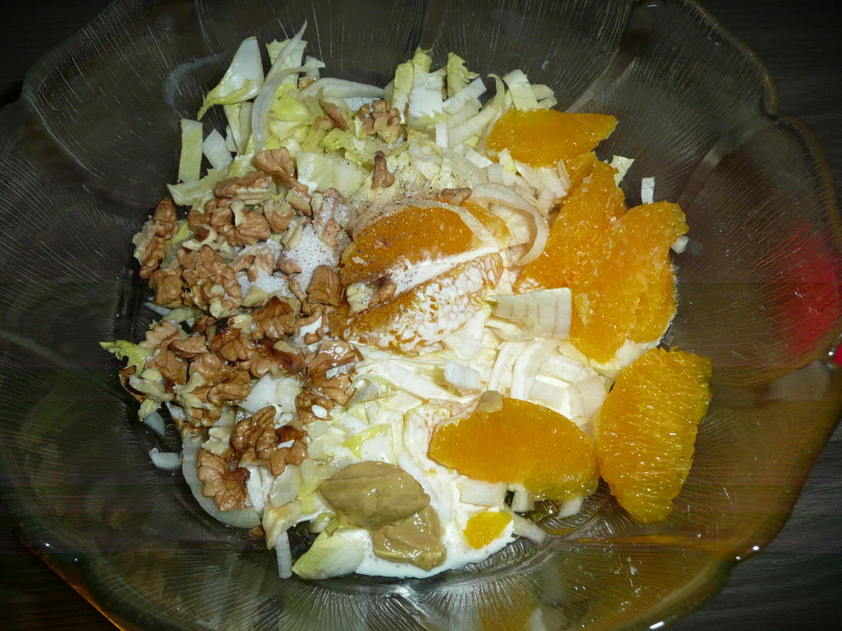 Gänsekeulen an Rosmarinkartoffel, kandierten Maronen + Chiccoreesalat - Rezept - Bild Nr. 5123