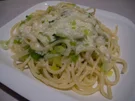 Rezept: Lauchnudeln mit Käsesoße Lauchnudeln mit Käsesoße - Rezept