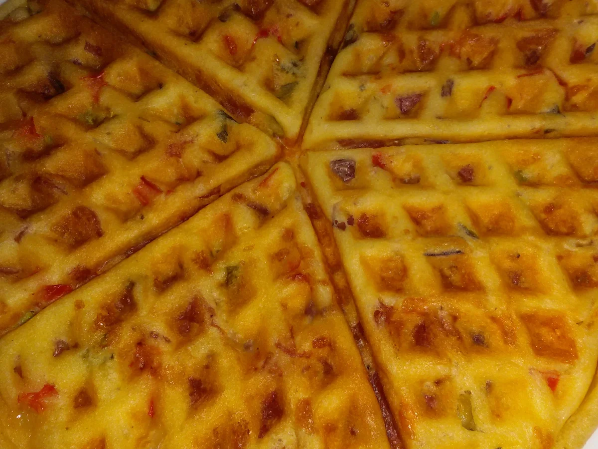 Pizzawaffeln mit Salami - Rezept - Bild Nr. 5231