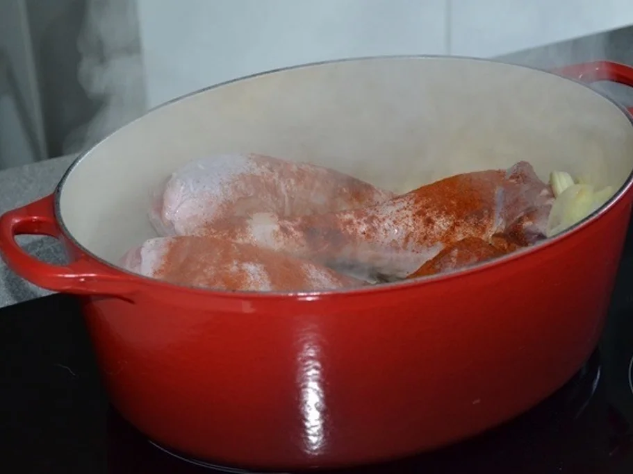 Puten Unterschenkel mit Rotkohl und Knödeln à la Biggi - Rezept - Bild Nr. 5250