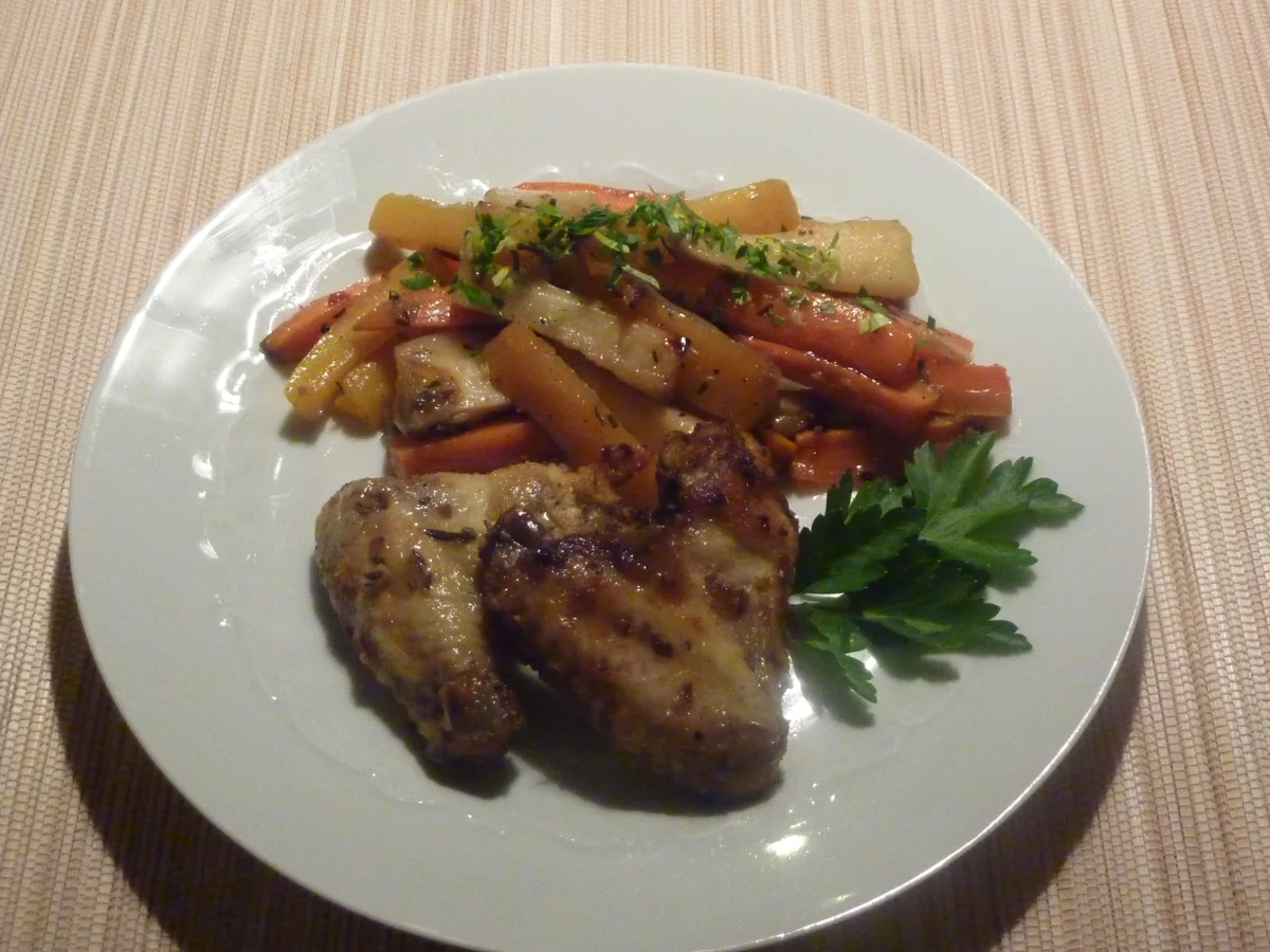 Poulet Flügeln mit Wurzelgemüse - Rezept - Bild Nr. 9