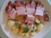 Geräucherter Bauchspeck mit Drillingen und Kohlrabi in Sauce - Rezept