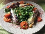 Frittierter Schafskäse  auf Ruccola - Rezept