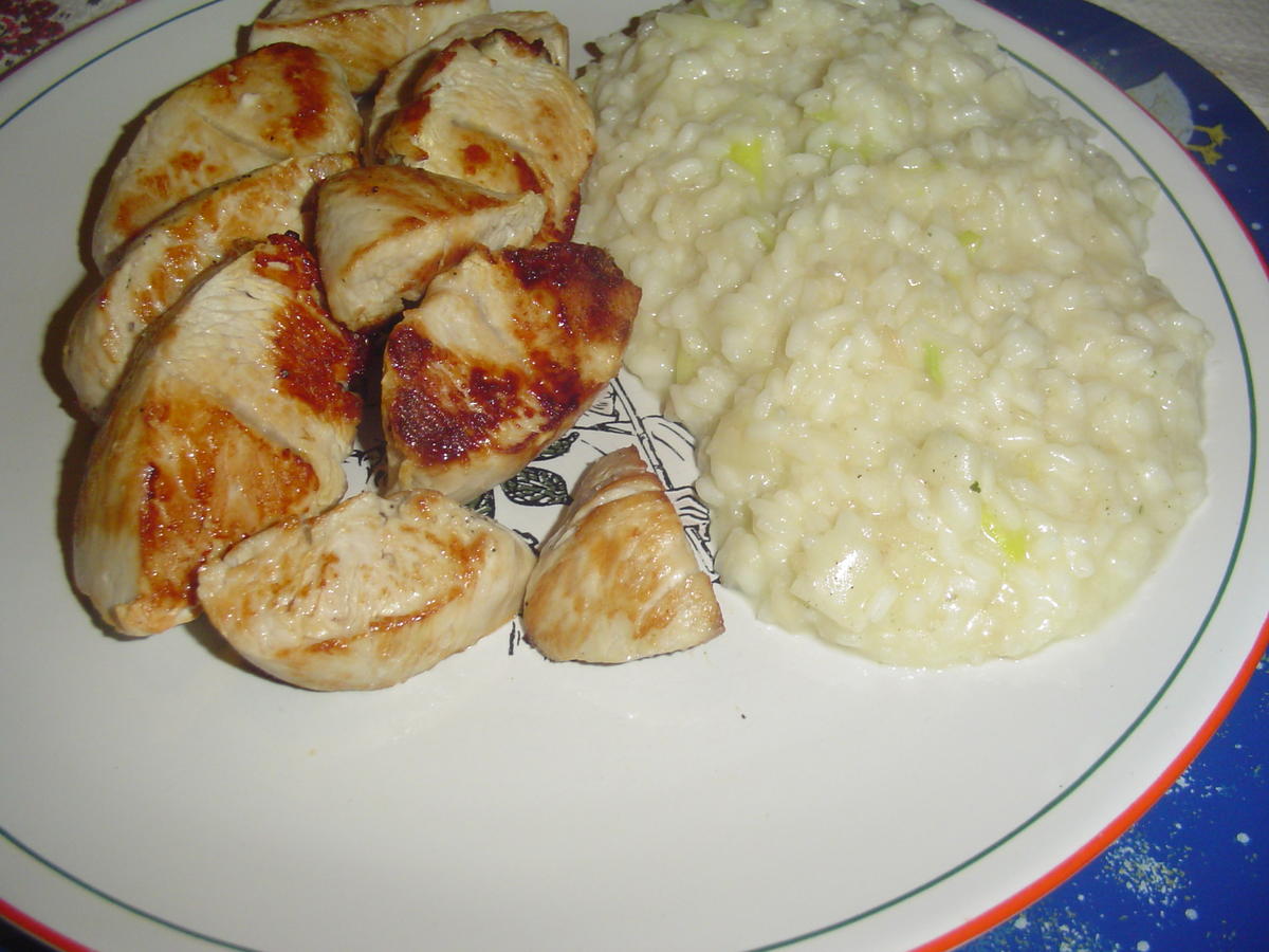 Putenfilet mit Lauchrisotto - Rezept