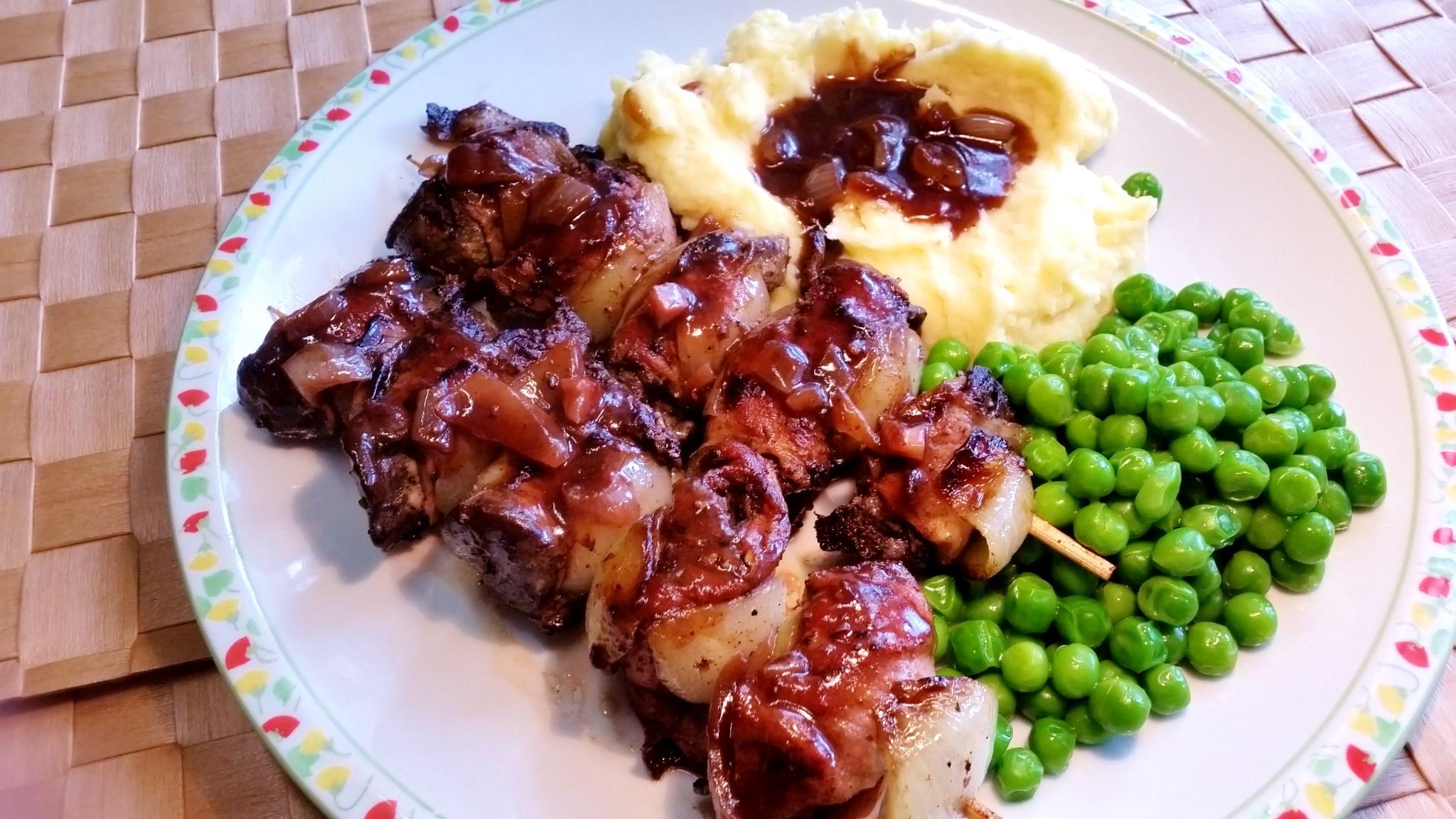 Bilder für Hühnerlebern am Spieß - Rezept