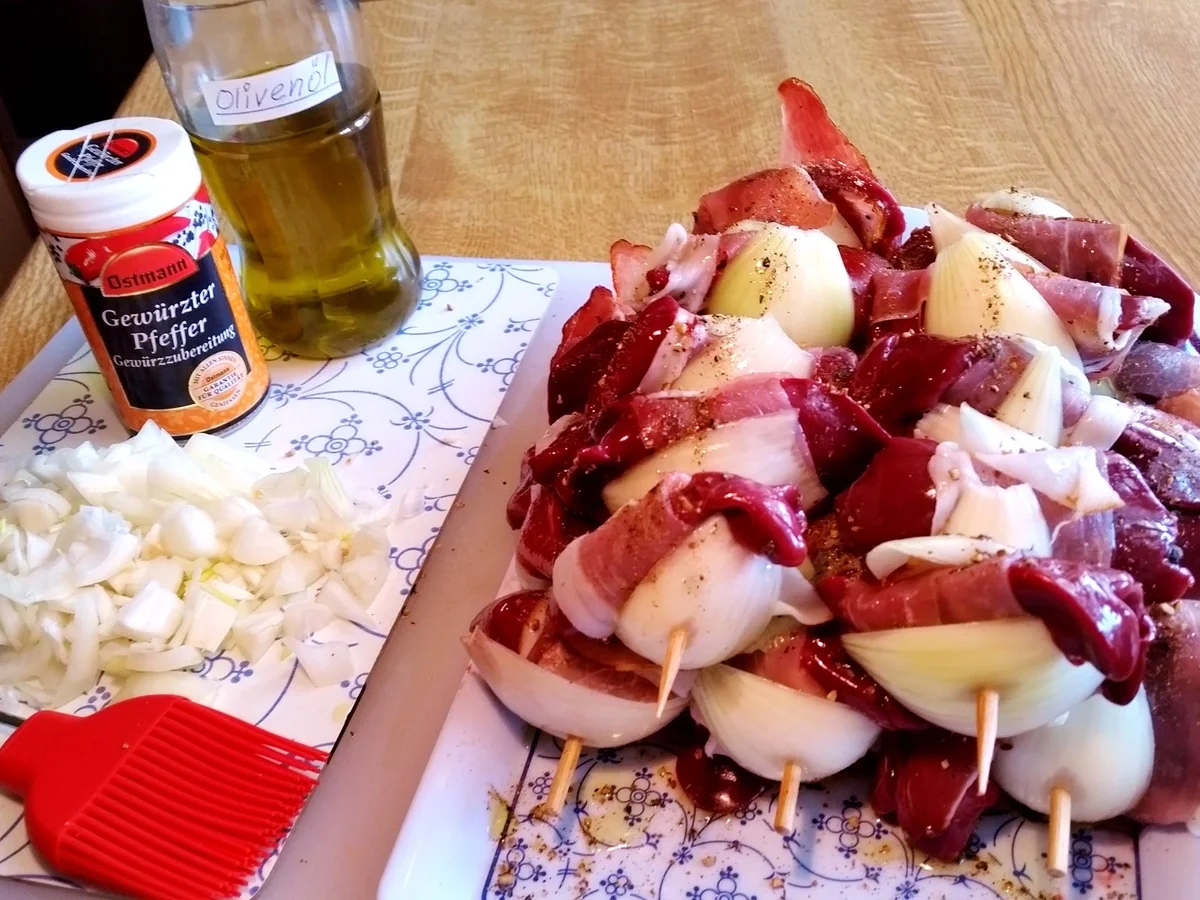 Hühnerlebern am Spieß - Rezept - Bild Nr. 10