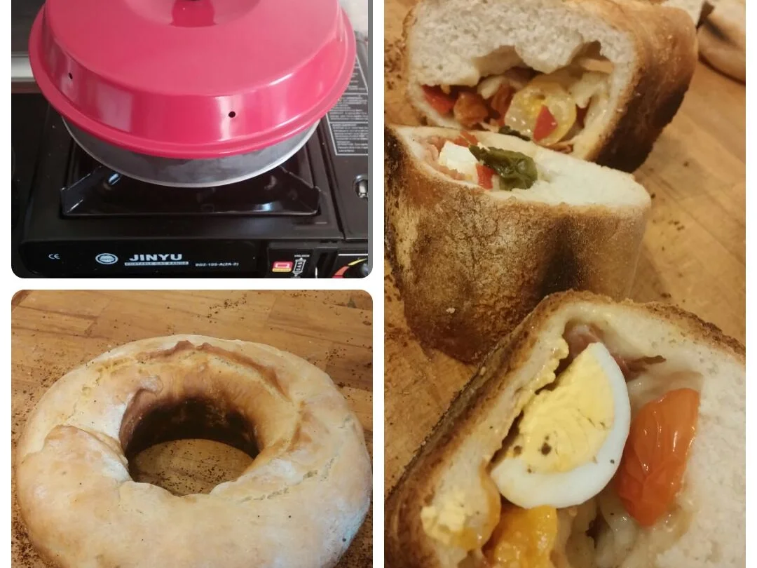 Omnia-Rezept: Brotkranz mit Parmaschinken, Käse, Ei, Basilikum und vieles mehr - Rezept