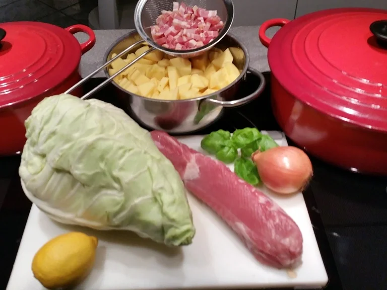 Schweinefilet an Senf Ananas Sosse mit Spitzkohleintopf à la Biggi - Rezept - Bild Nr. 3