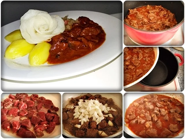 Hirschgulasch mit Salzkartoffeln & Sauerkraut-Salat - Rezept - Bild Nr. 13