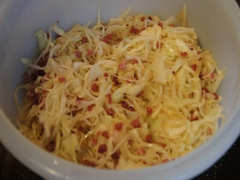 Leberkäse im Bierteig mit bayrisch Kraut - Rezept - Bild Nr. 7