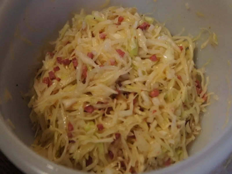 Leberkäse im Bierteig mit bayrisch Kraut - Rezept - Bild Nr. 10