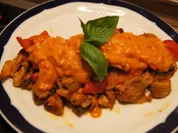 Schaschlikpfanne mit Currysauce - Rezept