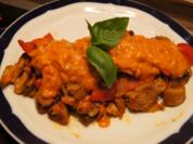Schaschlikpfanne mit Currysauce - Rezept