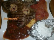 Rezept: T-Bone Steak mit geschmolzenen Tomaten und Folien Kartoffeln T-Bone Steak mit geschmolzenen Tomaten und Folien Kartoffeln - Rezept