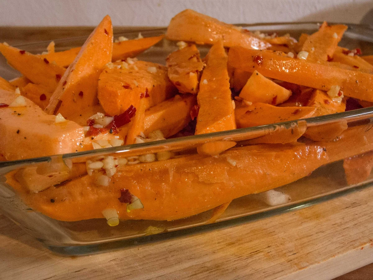 Rezept: Ofen-Süßkartoffeln Bild Nr. 2 Ofen-Süßkartoffeln - Rezept - Bild Nr. 2