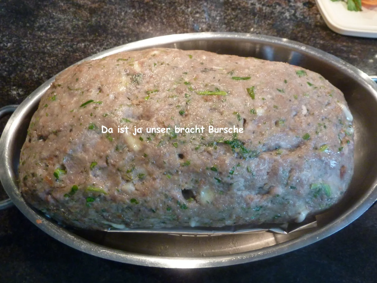 Rezept: Lamm-Käse Hackbraten mit Niedergartemperatur braten. Bild Nr. 7 Lamm-Käse Hackbraten mit Niedergartemperatur braten. - Rezept - Bild Nr. 7