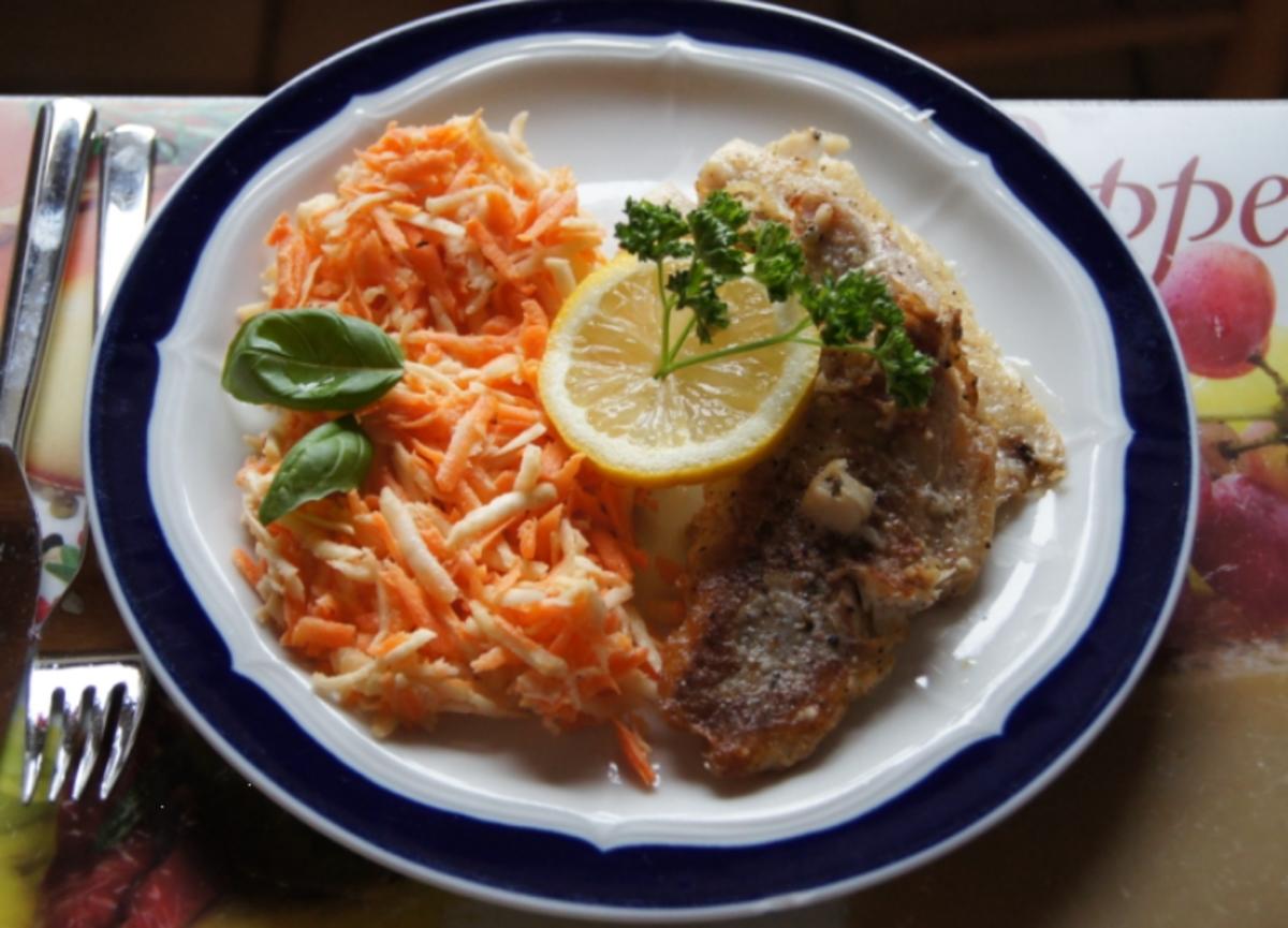 Fischfiletpfanne mit Möhren-Sellerie-Salat - Rezept - Bild Nr. 4
