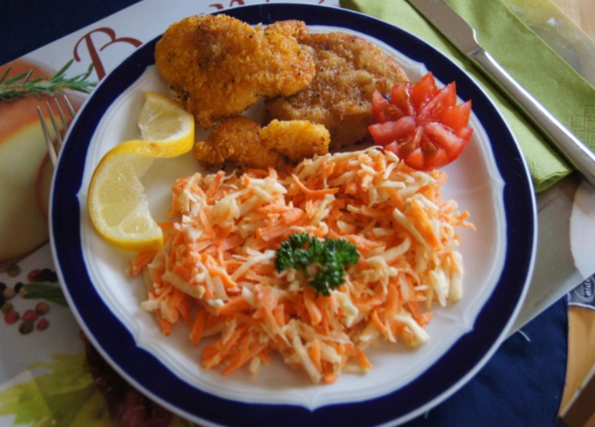 Bilder für Schnitzelpfanne mit Möhren-Sellerie-Salat - Rezept