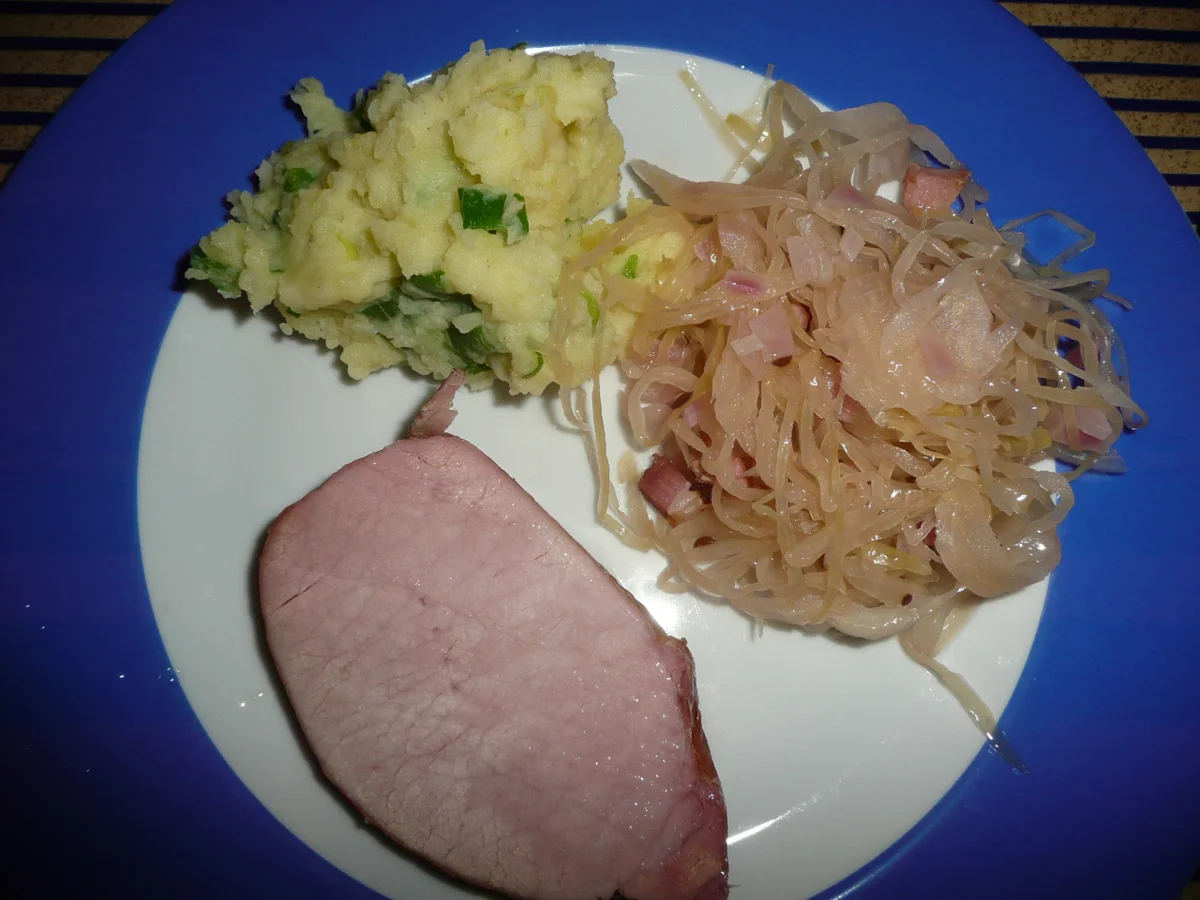 Rezept: Kaiserbraten, Sauerkraut + Kartoffelstampf Kaiserbraten, Sauerkraut + Kartoffelstampf - Rezept