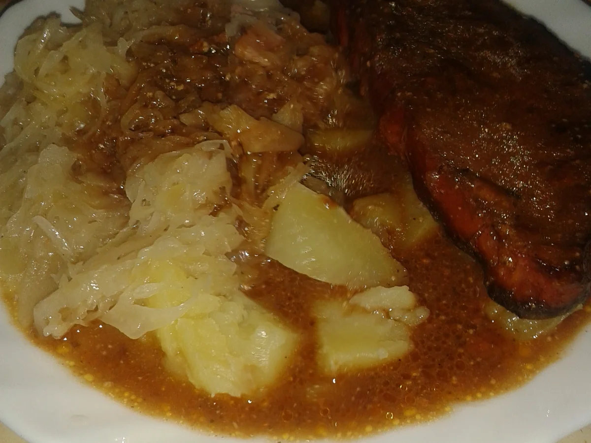 Rezept: Kaiserbraten, Sauerkraut + Kartoffelstampf Bild Nr. 1589 Kaiserbraten, Sauerkraut + Kartoffelstampf - Rezept - Bild Nr. 1589