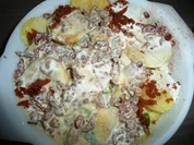 Rezept: Kartoffel Gratin mit Frühlingszwiebeln + gerösteten Zwiebeln. Kartoffel Gratin mit Frühlingszwiebeln + gerösteten Zwiebeln. - Rezept