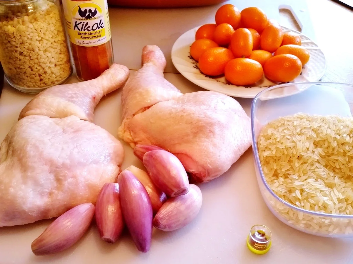 Hühnchen auf fruchtigem Safranreis im Römertopf ... - Rezept - Bild Nr. 3