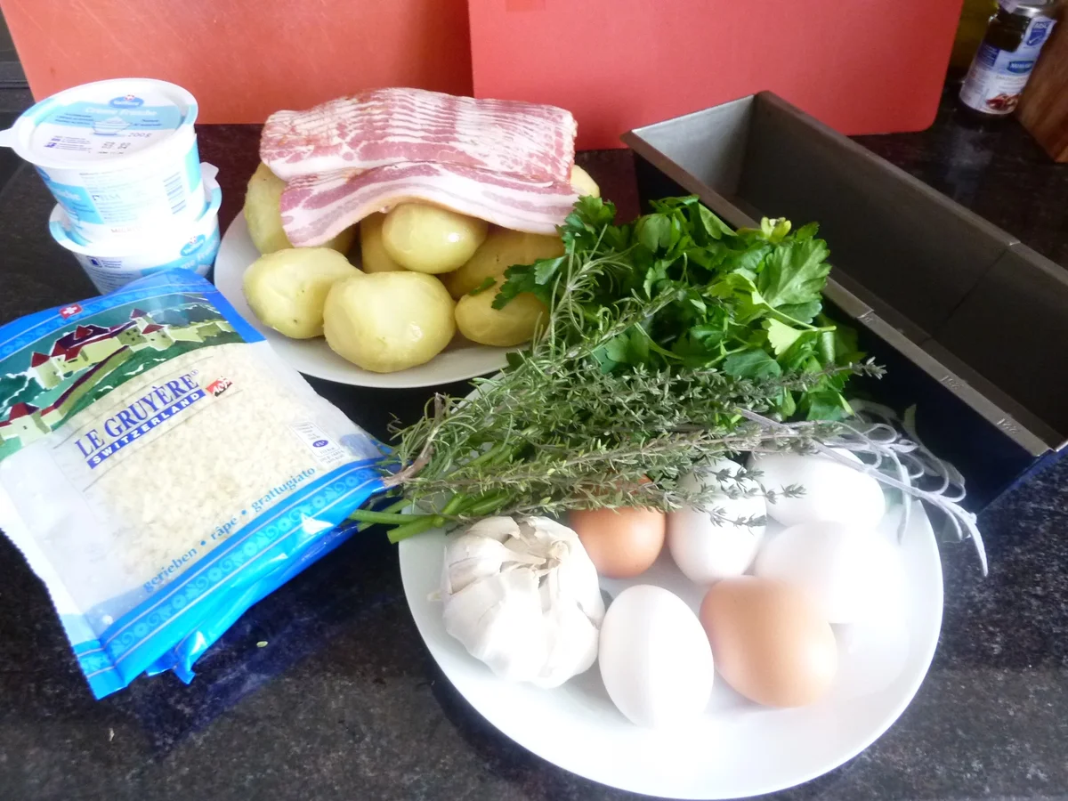 Kartoffelcake mit Käse und Speck. - Rezept - Bild Nr. 2