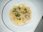 Spaghetti in  Pfifferling-Rahmsoße - Rezept