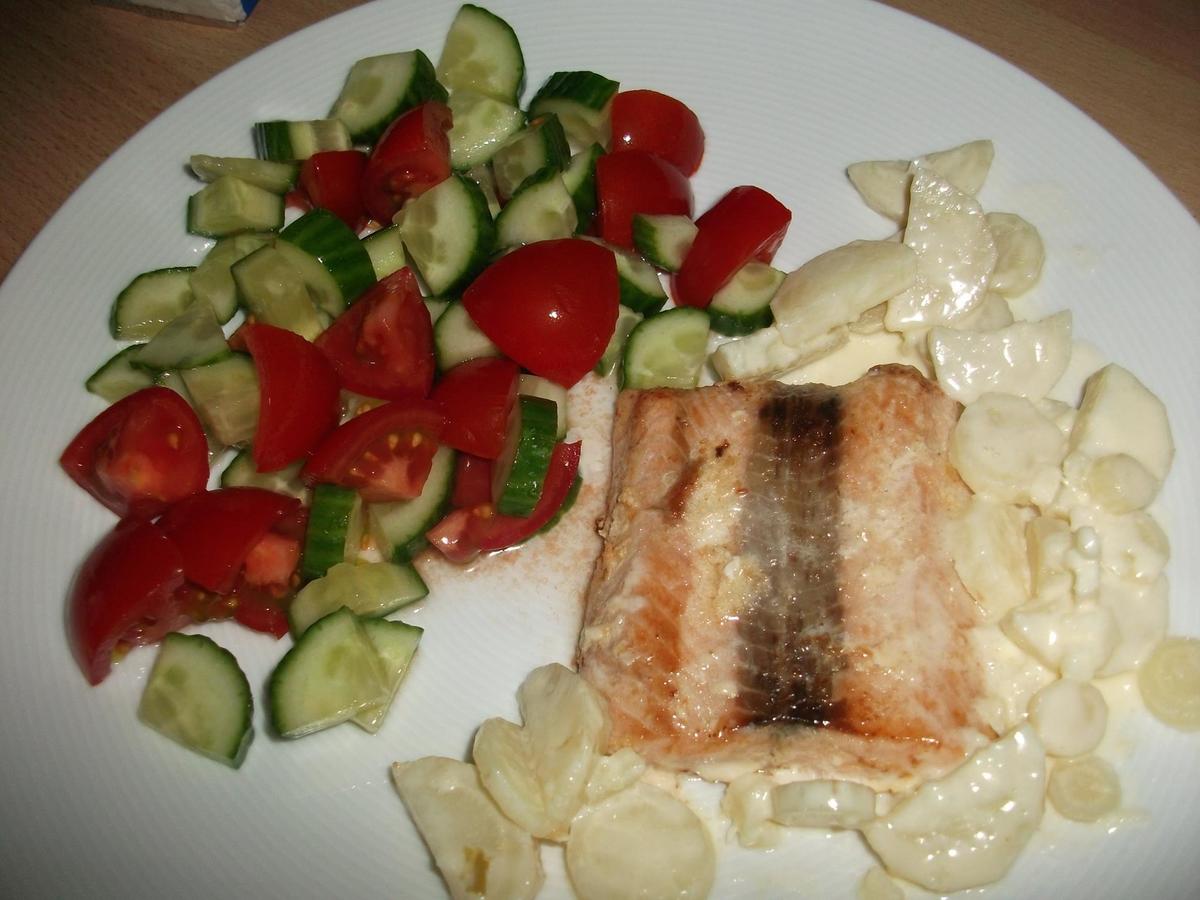 Wildlachs mit Gemüse  - Rezept