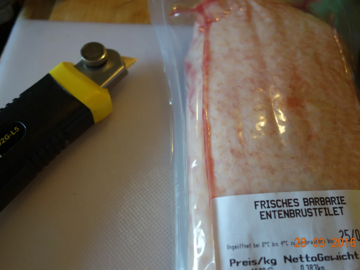 Rezept: Barbarie Entenbrust mit Fächerkartoffel; Bild Nr. 2 Barbarie Entenbrust mit Fächerkartoffel; - Rezept - Bild Nr. 2