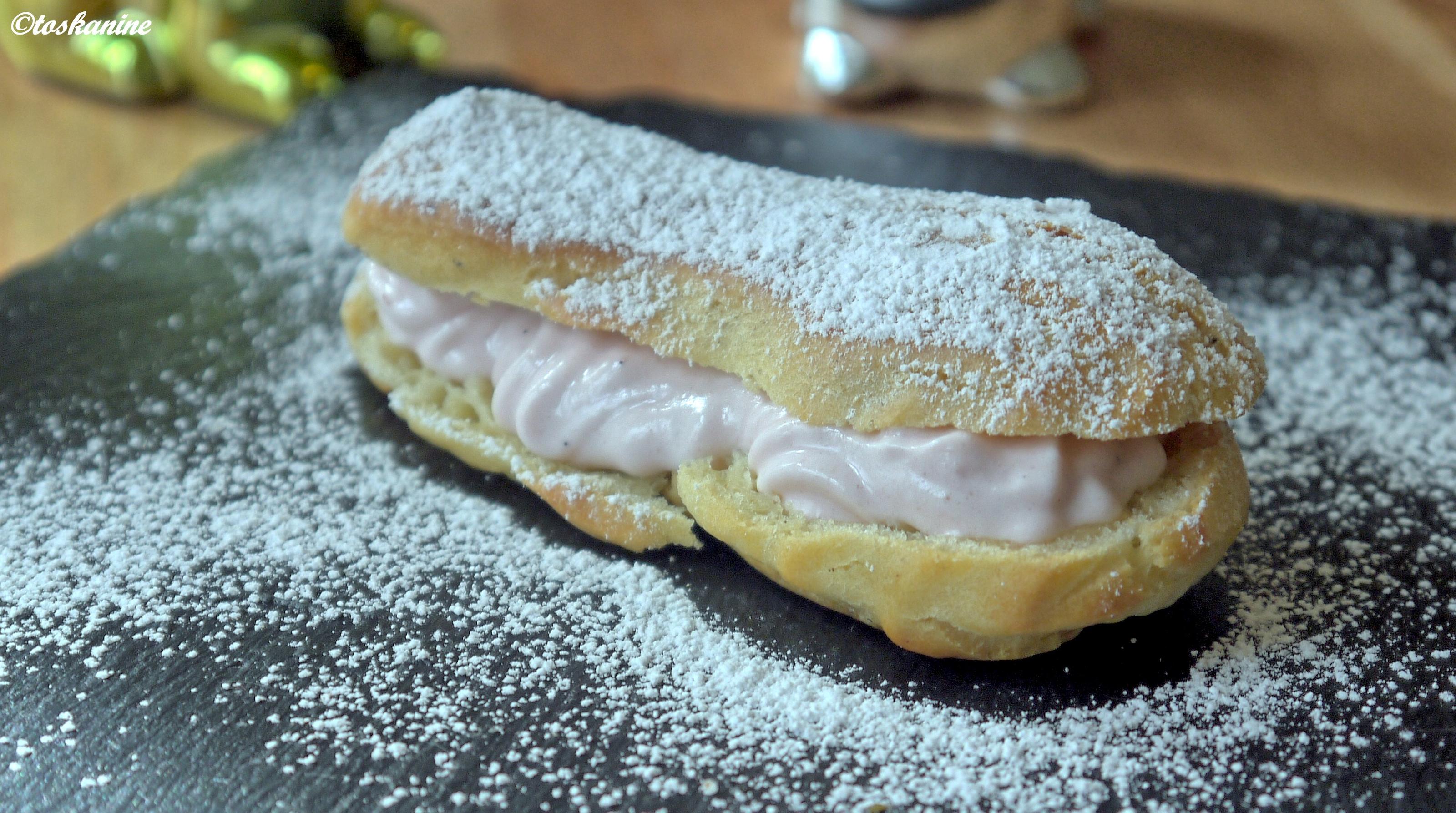 Bilder für Eclairs mit Himbeer-Curd-Frischkäsefüllung - Rezept