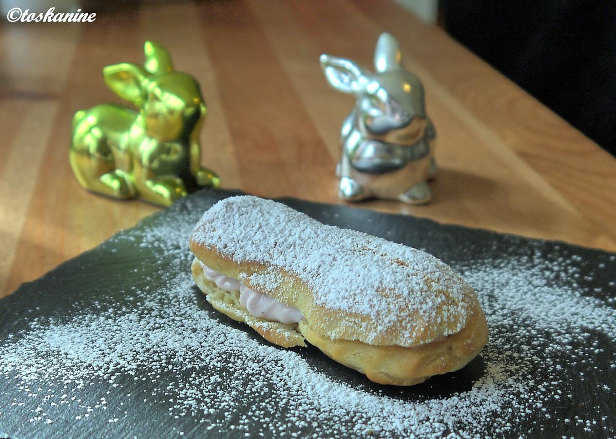 Eclairs mit Himbeer-Curd-Frischkäsefüllung - Rezept - Bild Nr. 2