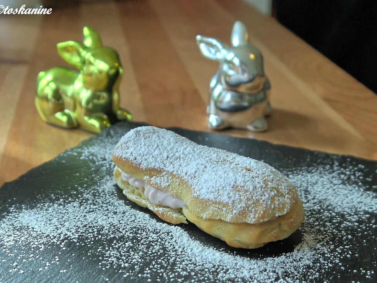 Eclairs mit Himbeer-Curd-Frischkäsefüllung - Rezept - Bild Nr. 2