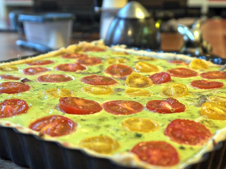 Bärlauch Tomaten Quiche - einfach - 542 kcal/100g