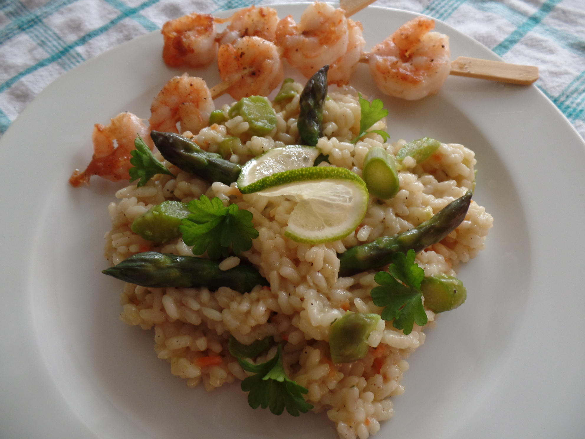 Bilder für Grünes Risotto mit Garnelen - Rezept