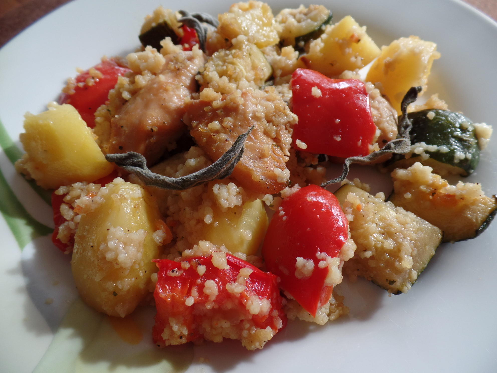 Bilder für Hähnchenbrust auf Gemüse und Couscous - Rezept