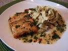 Lachs  mit Bärlauchsoße - Rezept