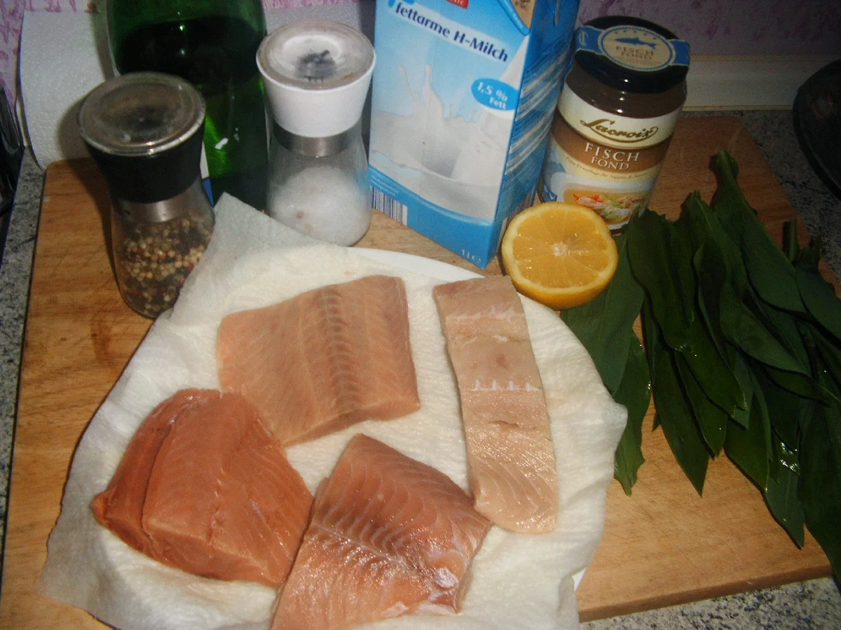 Lachs  mit Bärlauchsoße - Rezept - Bild Nr. 2
