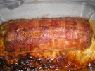 Gefüllte Hackfleischrolle unter Bacon versteckt - Rezept