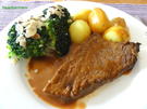 Fleisch:  RINDERBRATEN aus dem Römertopf - Rezept