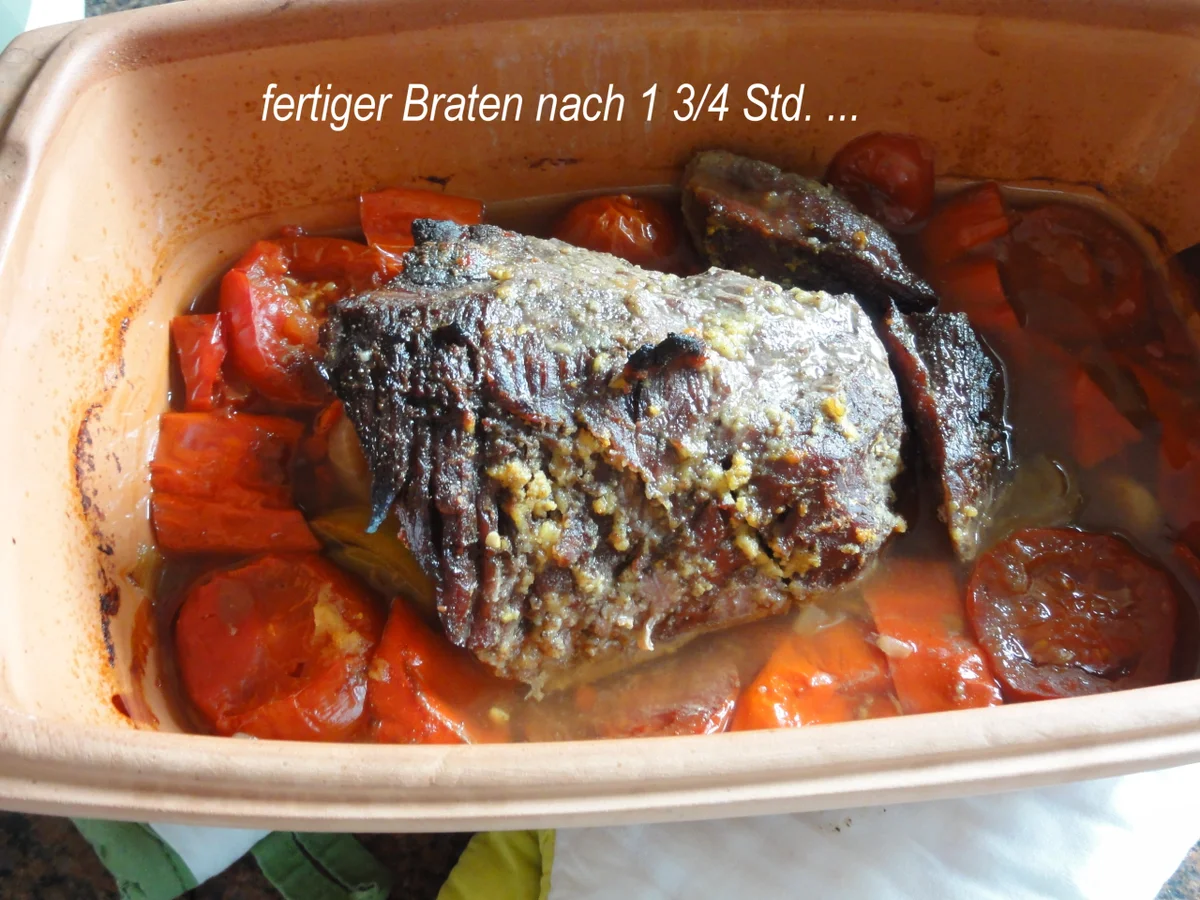 Rezept: Fleisch: RINDERBRATEN aus dem Römertopf Bild Nr. 5 Fleisch: RINDERBRATEN aus dem Römertopf - Rezept - Bild Nr. 5