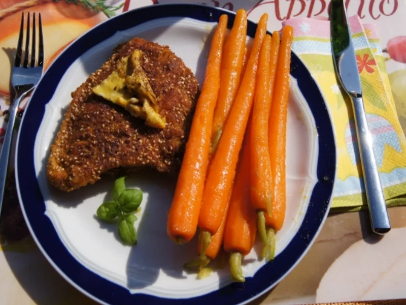 Curry-Sesam-Putenschnitzel mit Honigmöhren - Rezept - Bild Nr. 10