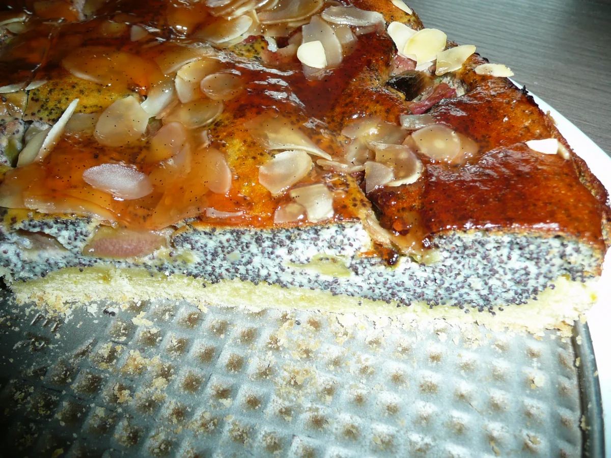 Rabarberkuchen mit Topfen + Mohn und Mandelblättchen. - Rezept - Bild Nr. 8