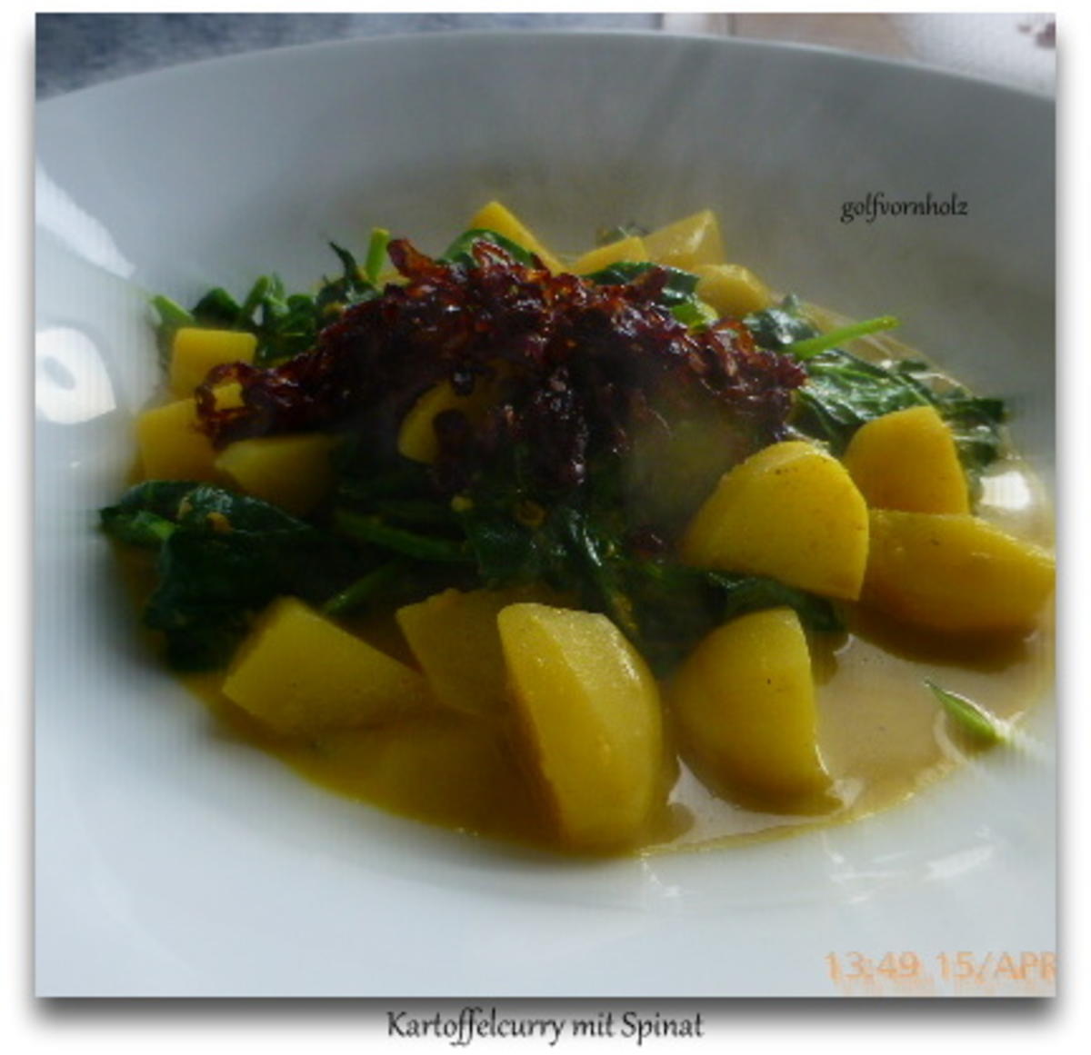 Thailändisches Kartoffelcurry mit Spinat - Rezept - Bild Nr. 7
