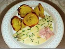 Spargeln, Kartoffel-Rosen, Prager Schinken und  Sauce Hollandaise - Rezept