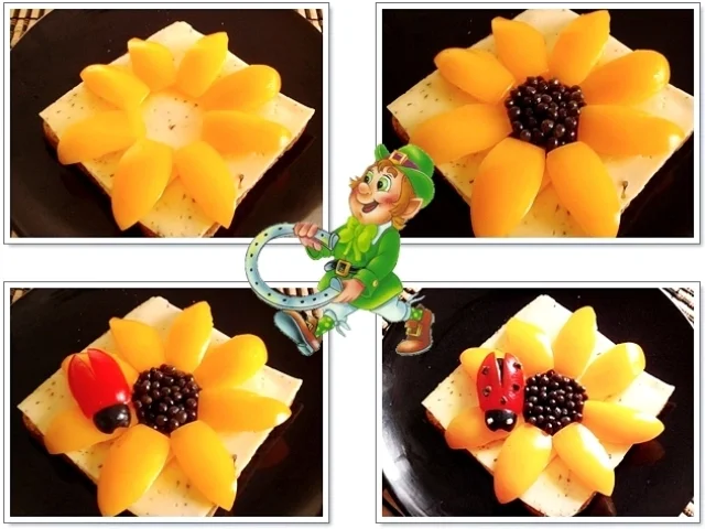 Glücksbringer –Toastbrot mit Käse, Paprika, Papayakernen und  Marienkäfer - Rezept - Bild Nr. 4