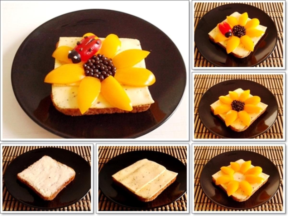 Glücksbringer –Toastbrot mit Käse, Paprika, Papayakernen und  Marienkäfer - Rezept - Bild Nr. 19